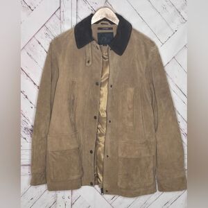 Zara Tan Suede Leather Barn Jacket XS